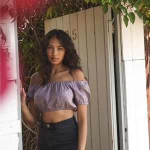 Whimsy + Row Purple Crop Top